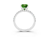 White gold Princess Cut Solitaire Pave Diamond Engagement Ring with Four-Prong Setting_15