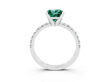 White gold Princess Cut Solitaire Pave Diamond Engagement Ring with Four-Prong Setting_15