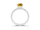 White gold Princess Cut Solitaire Pave Diamond Engagement Ring with Four-Prong Setting_15