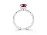 White gold Princess Cut Solitaire Pave Diamond Engagement Ring with Four-Prong Setting_15