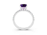 White gold Princess Cut Solitaire Pave Diamond Engagement Ring with Four-Prong Setting_15
