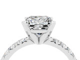 White gold Princess Cut Solitaire Pave Diamond Engagement Ring with Four-Prong Setting_16