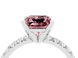 White gold Princess Cut Solitaire Pave Diamond Engagement Ring with Four-Prong Setting_16
