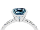 White gold Princess Cut Solitaire Pave Diamond Engagement Ring with Four-Prong Setting_16