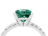 White gold Princess Cut Solitaire Pave Diamond Engagement Ring with Four-Prong Setting_16