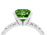 White gold Princess Cut Solitaire Pave Diamond Engagement Ring with Four-Prong Setting_16
