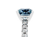 White gold Princess Cut Solitaire Pave Diamond Engagement Ring with Four-Prong Setting_17