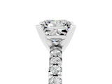 White gold Princess Cut Solitaire Pave Diamond Engagement Ring with Four-Prong Setting_17