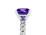 White gold Princess Cut Solitaire Pave Diamond Engagement Ring with Four-Prong Setting_5