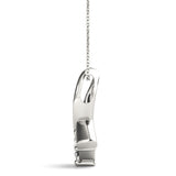 White gold Princess Cut Solitaire Pendant with Twist Prong Setting 2