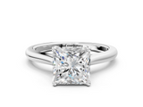 White gold Princess Cut Solitaire Ring with Cathedral Band and Four-Prong Setting_91