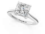 White gold Princess Cut Solitaire Ring with Cathedral Band and Four-Prong Setting_92