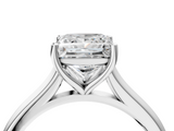 White gold Princess Cut Solitaire Ring with Cathedral Band and Four-Prong Setting_95