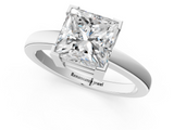 White gold Princess Cut Solitaire Ring with Four-Prong Setting and Classic Band_58