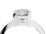White gold Princess Cut Solitaire Ring with Four-Prong Setting and Classic Band_61
