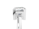 White gold Princess Cut Solitaire Ring with Four-Prong Setting and Classic Band_62