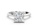 White gold Princess Cut Solitaire Ring with Four-Prong Setting on a Classic Band_54