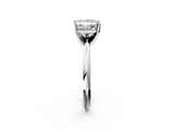 White gold Princess Cut Solitaire Ring with Four-Prong Setting on a Classic Band_56