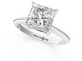 White gold Princess Cut Solitaire Ring with Four-Prong Setting on a Classic Band_59