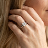 White gold Princess Cut Solitaire Ring with Split Shank and Four-Prong Setting_8