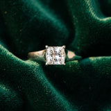White gold Princess Cut Solitaire Ring with Split Shank and Four-Prong Setting_9