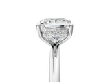 White gold Princess Cut Solitaire Ring with Thin Band and Four-Prong Setting_54