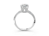White gold Princess Cut Solitaire Split Shank Pave Diamond Engagement Ring with Four-Prong Setting_16