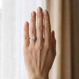 White gold Princess Cut Solitaire Twist Band Ring with Channel Prong Setting_3