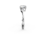 White gold Princess Cut Solitaire Twist Band Ring with Four-Prong Setting_49