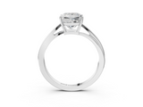 White gold Princess Cut Solitaire Twist Band Ring with Four-Prong Setting_50