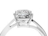 White gold Princess Cut Solitaire Twist Band Ring with Four-Prong Setting_51