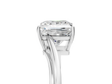 White gold Princess Cut Solitaire Twist Band Ring with Four-Prong Setting_52