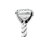 White gold Princess Cut Solitaire Twisted Band with Four-Prong Setting_167