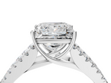 White gold Princess Cut Split Shank Pave Diamond Engagement Ring with Four-Prong Setting_32