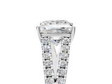 White gold Princess Cut Split Shank Pave Diamond Engagement Ring with Four-Prong Setting_33