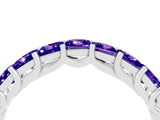 White gold Princess Cut Tanzanite Channel-Set Eternity Band with Prong Setting_10