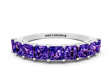 White gold Princess Cut Tanzanite Channel-Set Eternity Band with Prong Setting_6