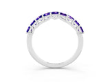 White gold Princess Cut Tanzanite Channel-Set Eternity Band with Prong Setting_9