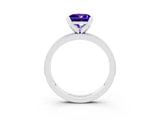 White gold Princess Cut Tanzanite Milgrain Pavé Engagement Ring with Four-Prong Setting_15