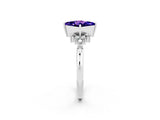 White gold Princess Cut Tanzanite Ring with Side Stones and Four-Prong Setting_38