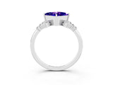 White gold Princess Cut Tanzanite Ring with Side Stones and Four-Prong Setting_39