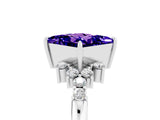 White gold Princess Cut Tanzanite Ring with Side Stones and Four-Prong Setting_41