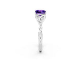 White gold Princess Cut Tanzanite Solitaire Celtic Knot Ring with Four-Prong Setting_14