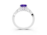 White gold Princess Cut Tanzanite Solitaire Celtic Knot Ring with Four-Prong Setting_15