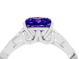 White gold Princess Cut Tanzanite Solitaire Celtic Knot Ring with Four-Prong Setting_16