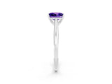 White gold Princess Cut Tanzanite Solitaire Engagement Ring with Cathedral Setting and Four-Prong Mount_20