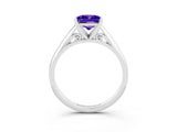 White gold Princess Cut Tanzanite Solitaire Engagement Ring with Cathedral Setting and Four-Prong Mount_21