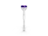 White gold Princess Cut Tanzanite Solitaire Engagement Ring with Cathedral Setting and Four-Prong Mount_26
