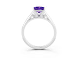 White gold Princess Cut Tanzanite Solitaire Engagement Ring with Cathedral Setting and Four-Prong Mount_27