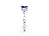 White gold Princess Cut Tanzanite Solitaire Engagement Ring with Celtic Knot Band and Four-Prong Setting_2